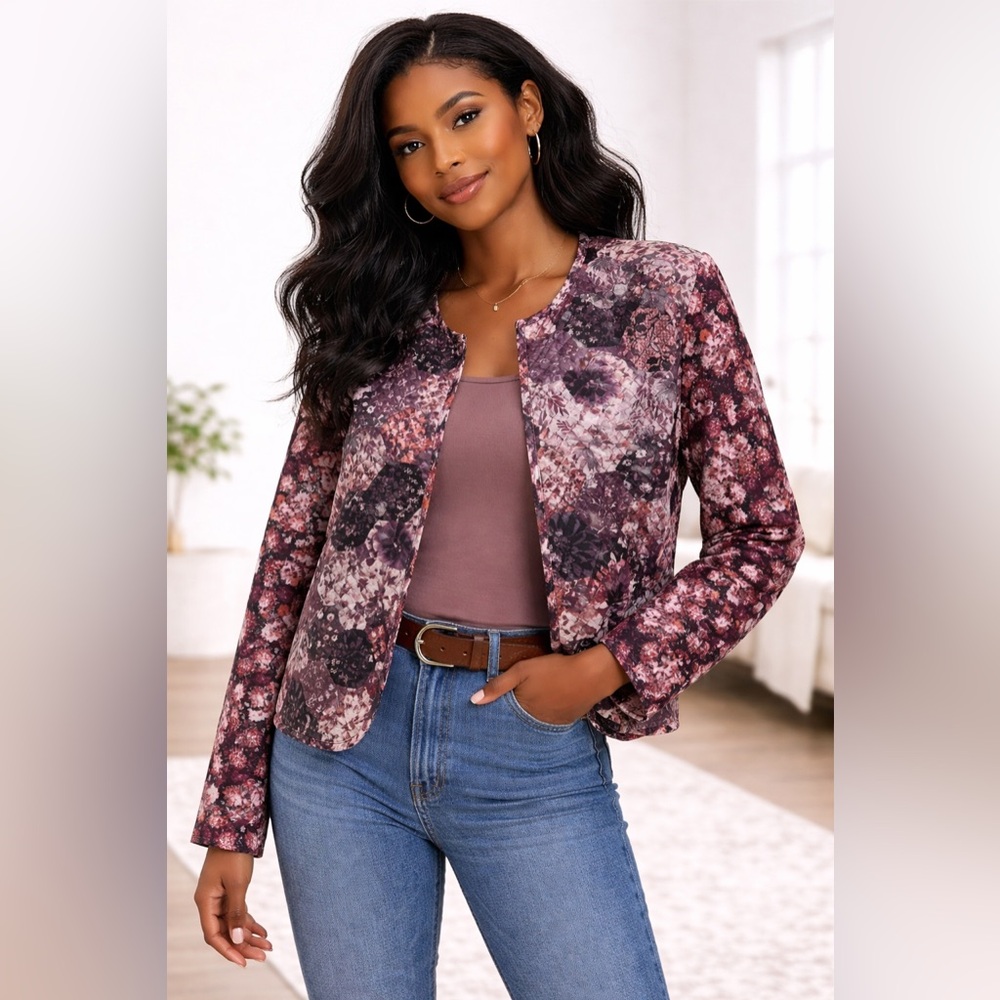 Xhilaration Floral Patchwork Jacket – Size XL